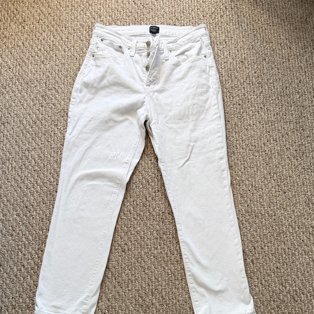 J. Crew Essential Straight Cream Jeans